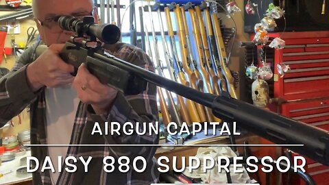 Airgun Capital Daisy 880 suppressor tested on my model 856 golden eagle 🦅 very nice!