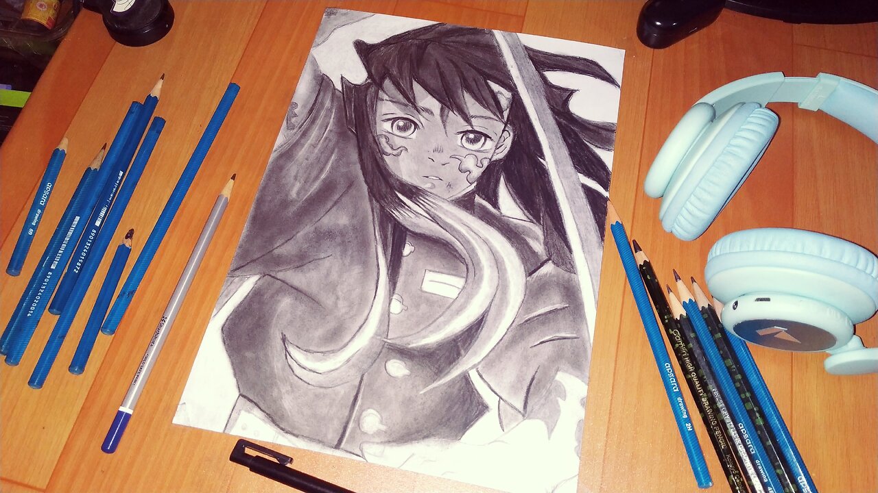 Demon Slayer Mist Hashira ( Tokito ) Drawing Timelapes