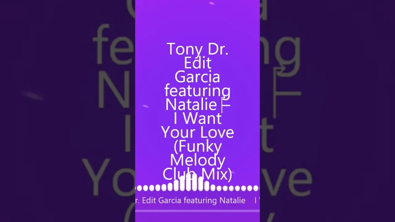 Tony Garcia ft. Natalie – I Want Your Love (Funky Melody Club Mix)