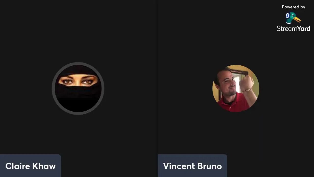 Vincent Brruno streaming for the first time with Claire Khaw in 2023