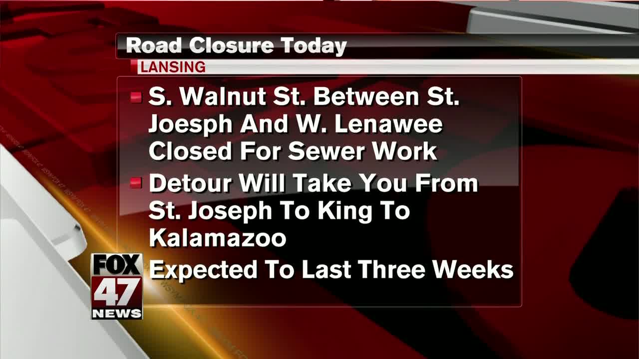 Road closure in downtown Lansing to last 3 weeks