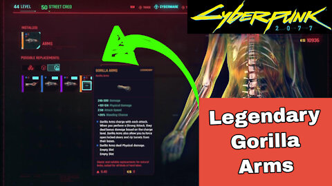 Cyberpunk 2077 Getting Legendary Gorilla Arms installed