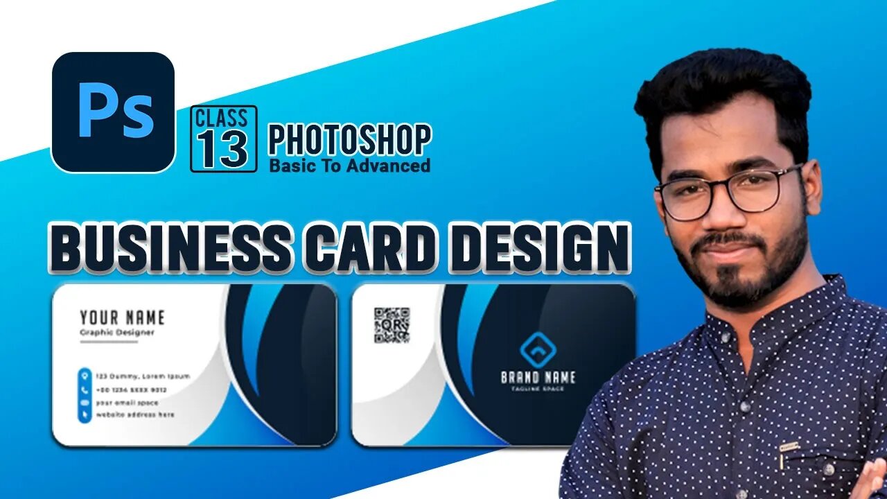 Business Card Design In Photoshop Basic To Advanced Bangla Tutorial | Class 13