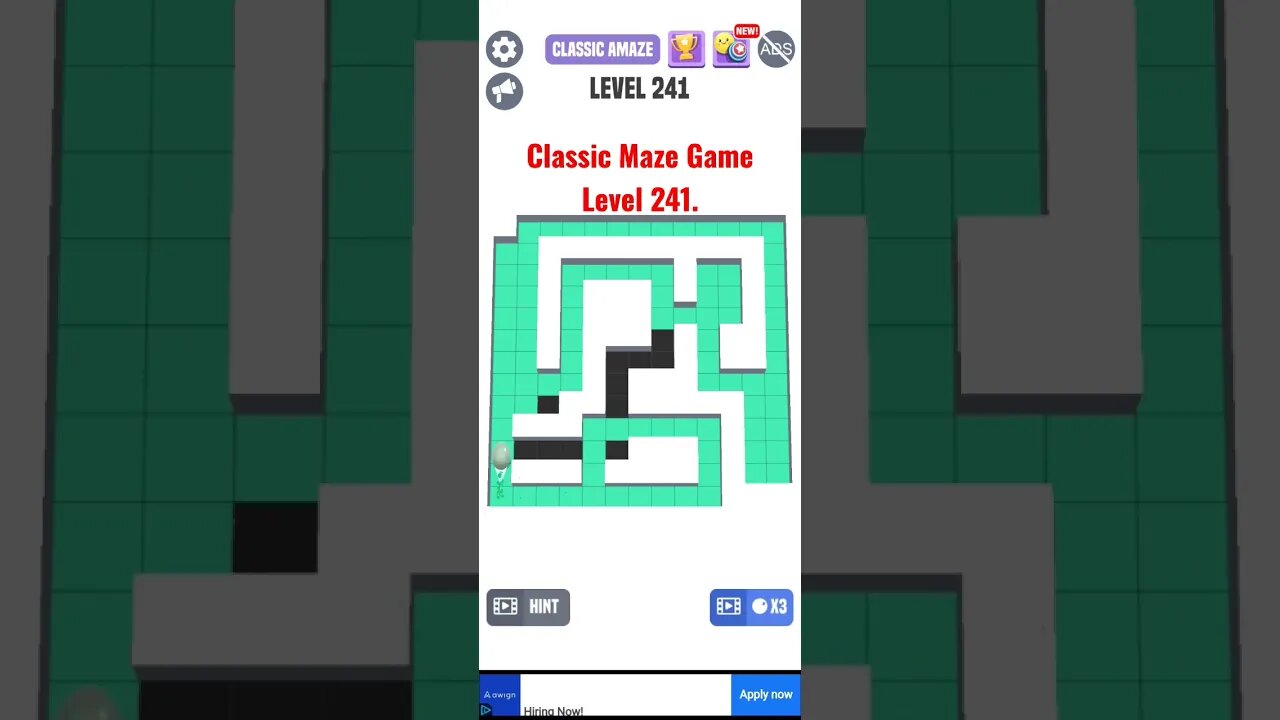 Classic Maze Game Level 241. #shorts