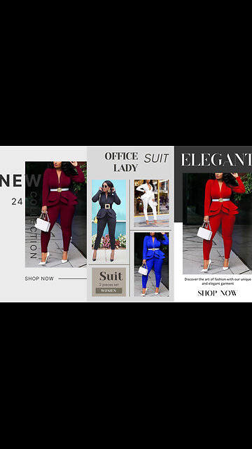 Remelon V-Neck 2 Piece HOT🔥 Business Blazer Pants Suit Sets #businesssuit #businesswoman