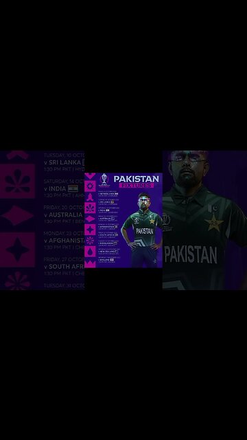 Pakistan schedule for world cup 2023 🔥 #cricket #worldcup #crickethighlights #pakistancricket #viral