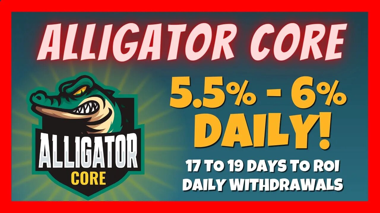 Alligator Core Review 🐊 5.5% to 6% In Daily Returns 🚀 Daily Withdrawals 💰 Day #0 ✅