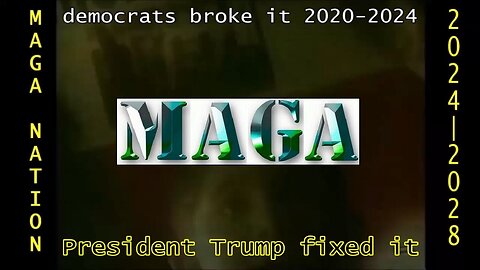 democrats broke it - President Trump fixed it