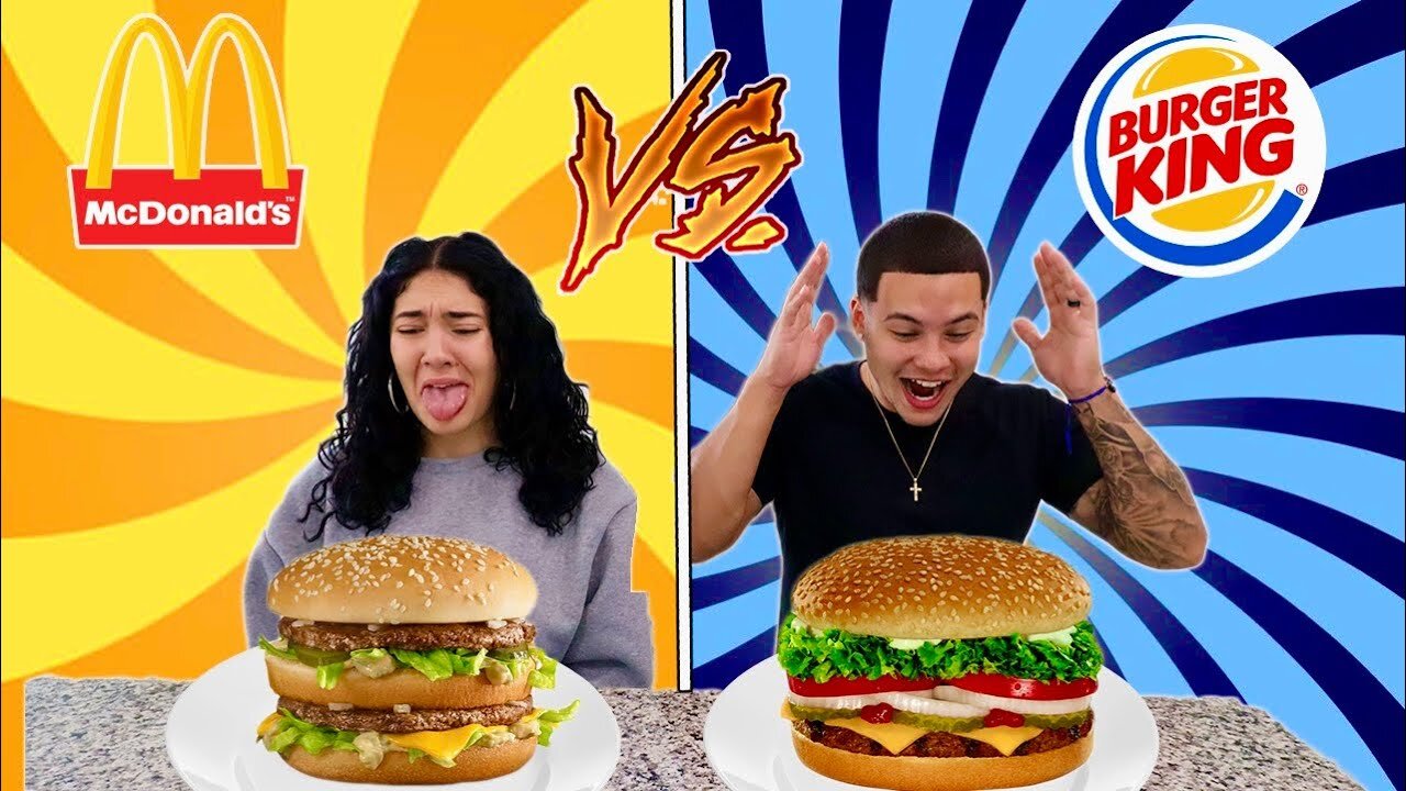 MCDONALDS VS BURGER KING FOOD CHALLENGE!!