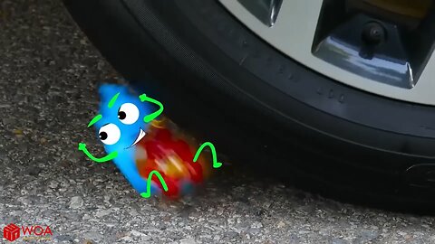 Cars vs jelly, toothpaste, coca soda , Crushing crunchy and soft things by cars / was woodland