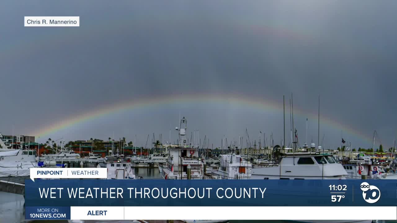 Slow-moving storm brings off-and-on rain throughout San Diego County