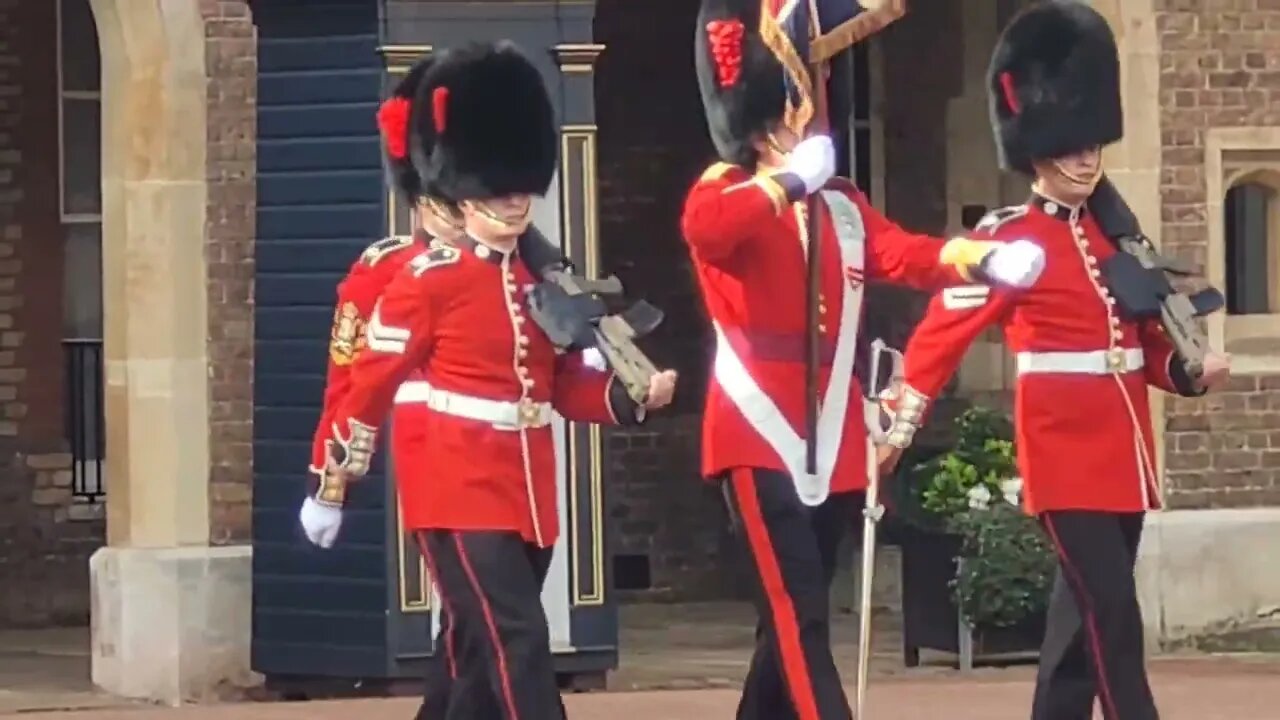 St James's Palace changing of the guard household cavalry band and cold stream Guards #london