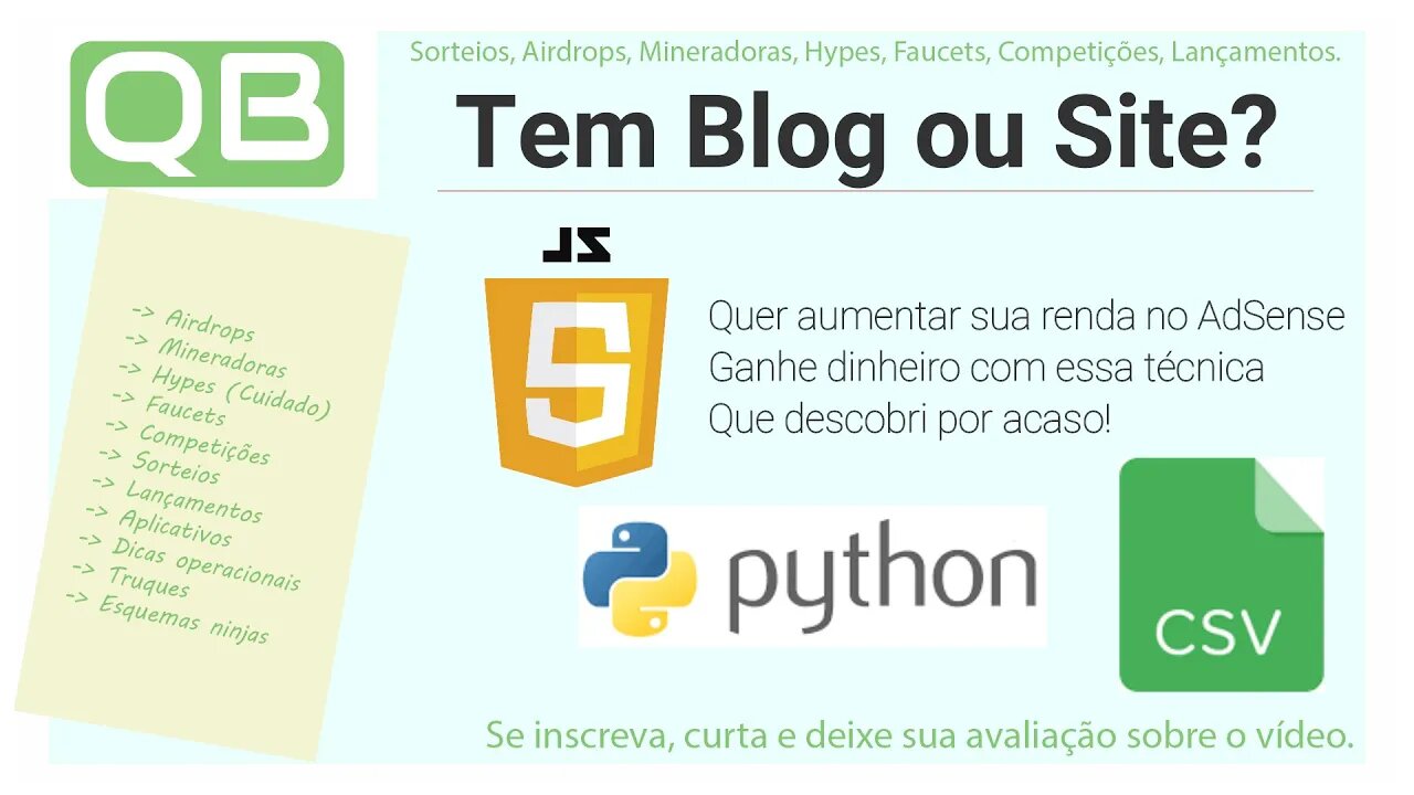 CanalQb - JavaScript - Engajamento de Blog ou site usando gadget