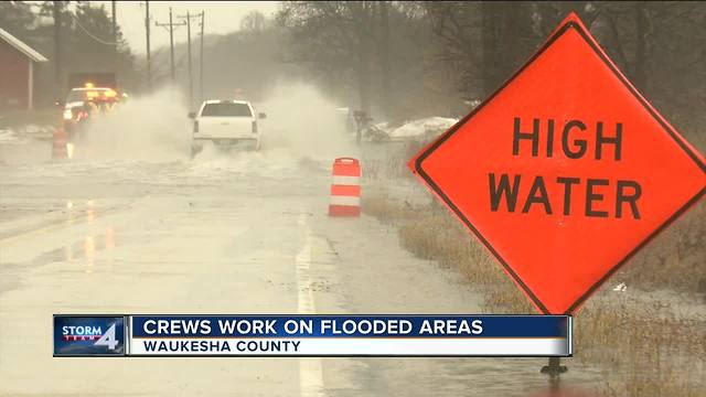 Crews work on flooded areas of Waukesha County