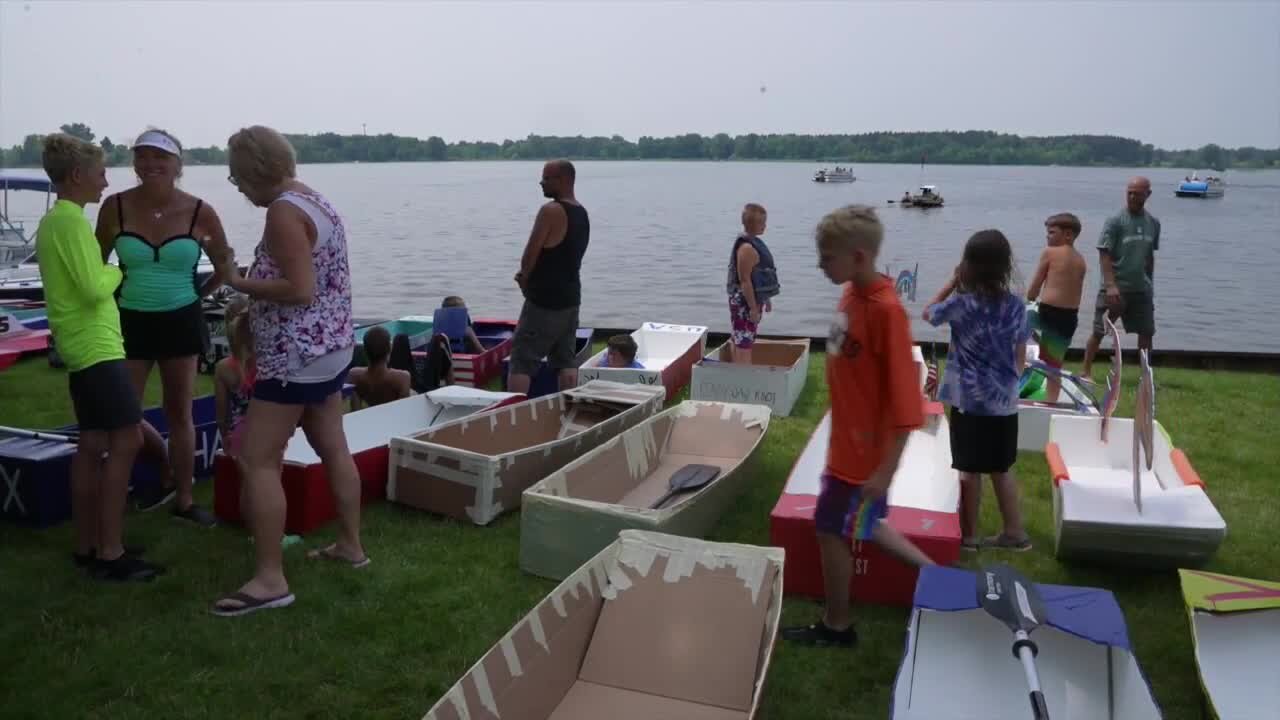 Village of Grass Lake hosts 12th annual cardboard boat race