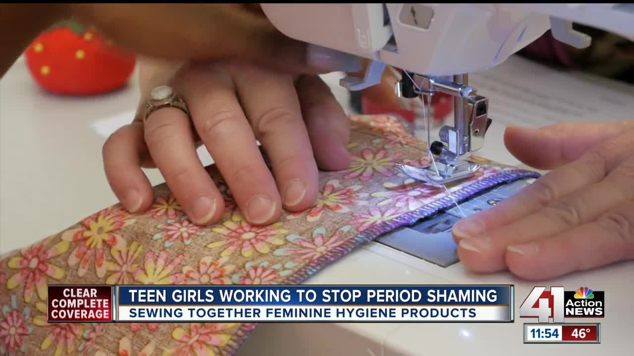 Kansas City girls make re-usable hygiene kits for girls in Kenya