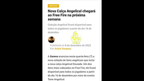 DESESPERADA A GARENA LANÇOU A CALÇA ANGELICAL DOURADA NO FREE FIRE