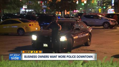 Business owners want increased police patrols in downtown Cleveland