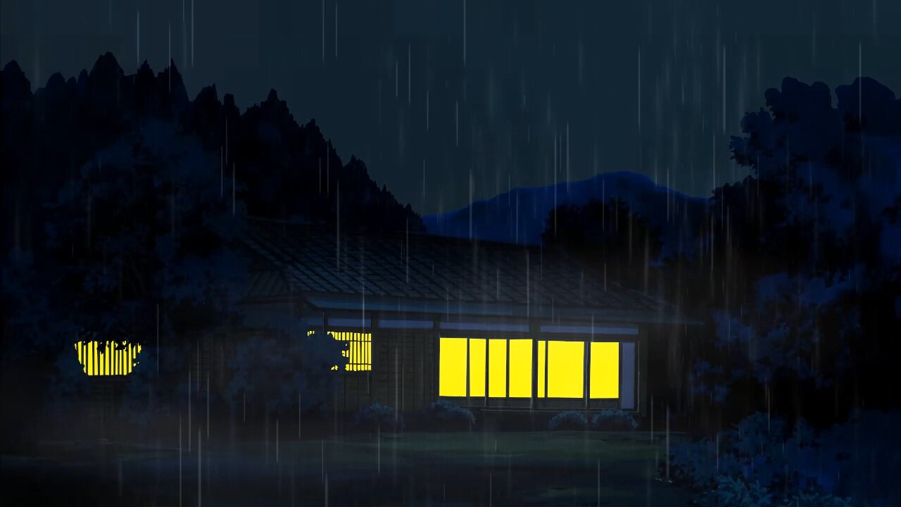 THUNDERSTORM AND RAIN AMBIENCE AT A COUNTRY HOUSE