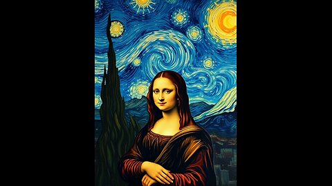 The Mona Lisa Under A Starry Night