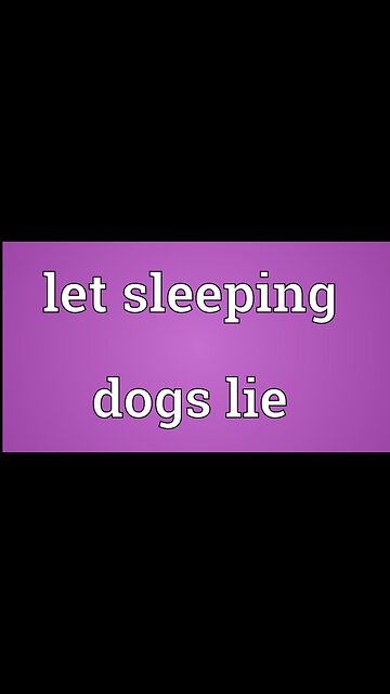 Let Sleeping Dogs Lie! Zzzzzz