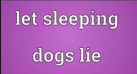 Let Sleeping Dogs Lie! Zzzzzz