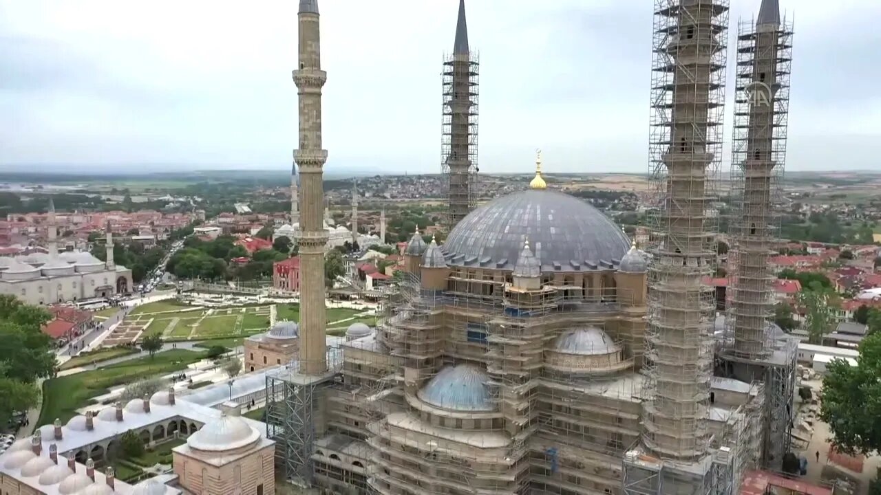 The main dome restoration works in the Selimiye Mosque have been completed