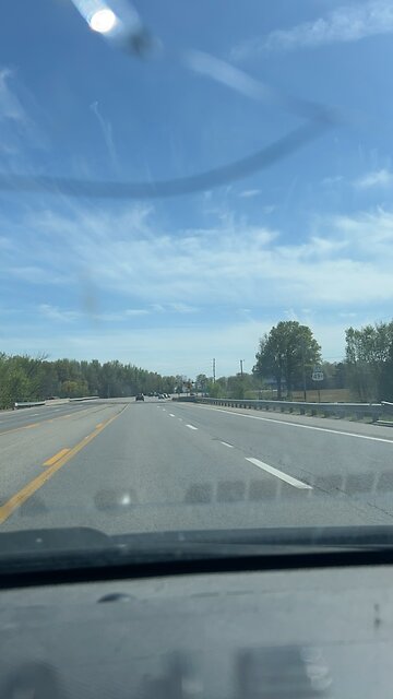 Driving through town