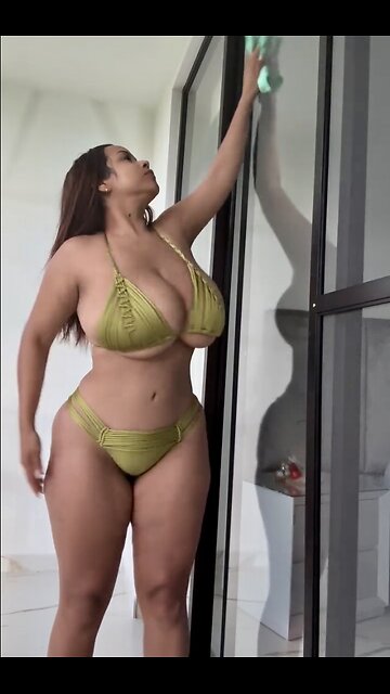 Big busty window washer