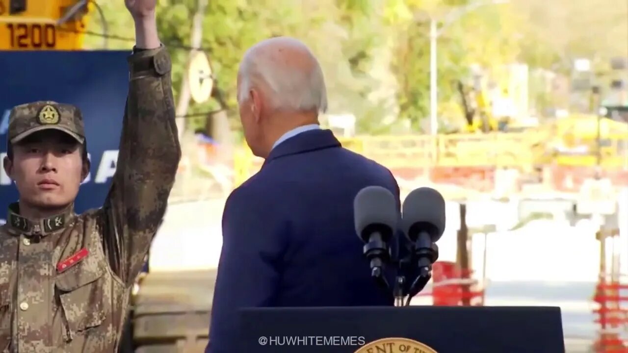 Biden salute's in confusion after his speech