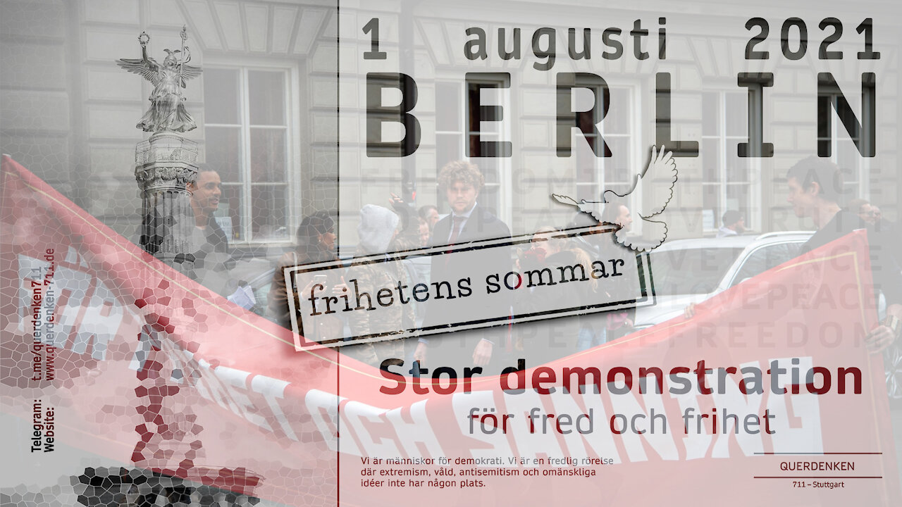 Demonstration i Berlin den 1 augusti 2021: "Året för frihet och fred"