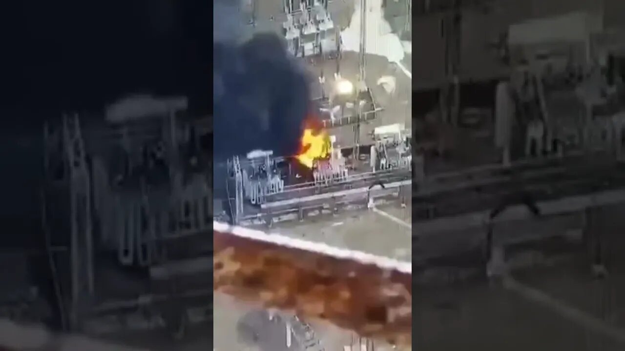 π¬π§πΊπ¦ A shell flew into the Lugansk TPP, a fire started. #shorts