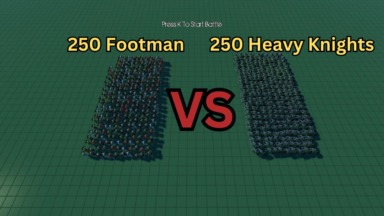 250 Heavy Knights Versus 250 Footman || Ultimate Epic Battle Simulator