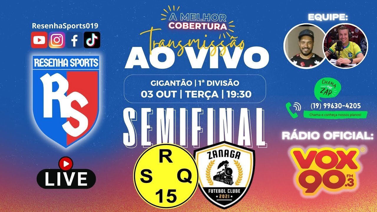 FUTEBOL AO VIVO - SEMIFINAL | SÃO ROQUE 🆚 ZANAGA | GIGANTÃO 2023