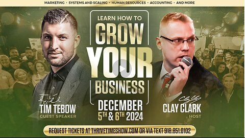 Business Conference | Join Tim Tebow At Clay Clark's 2-Day Interactive Business Growth Conference & Workshop (Dec. 5-6) + Learn Branding, Marketing, Sales, Search Engine Optimization, Workflow Design, Management, & More!