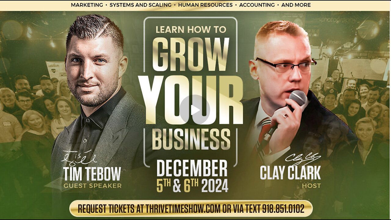 Business Conference | Join Tim Tebow At Clay Clark's 2-Day Interactive Business Growth Conference & Workshop (Dec. 5-6) + Learn Branding, Marketing, Sales, Search Engine Optimization, Workflow Design, Management, & More!