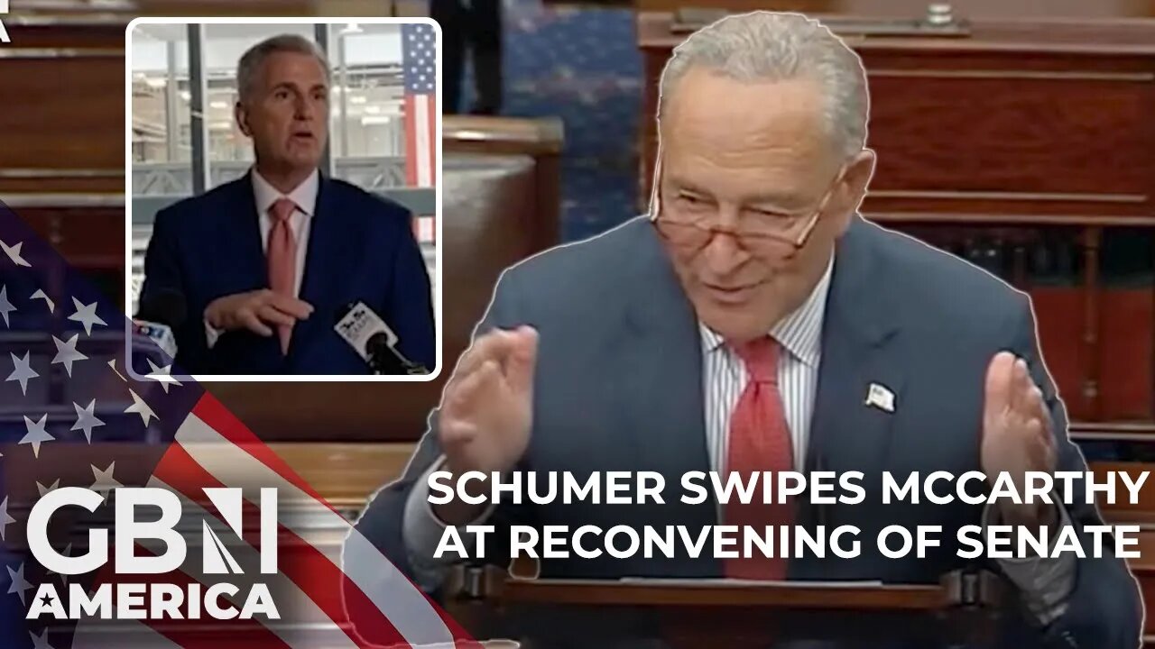 Chuck Schumer takes swipe at Speaker Kevin McCarthy in speech at reconvening of the Senate