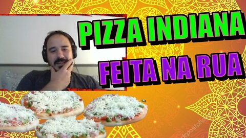 Comida de rua indiana! Pizza feita na índia!