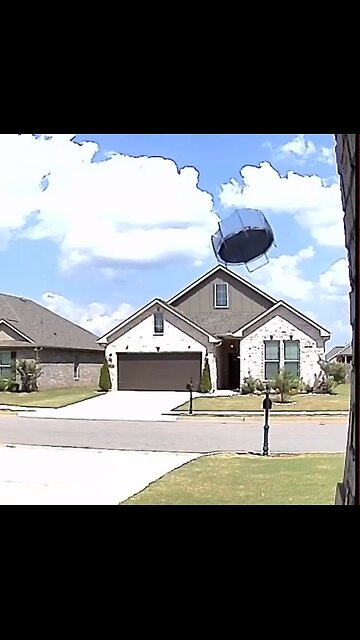 Gone Viral: Wind Sends Trampoline Soaring Over House