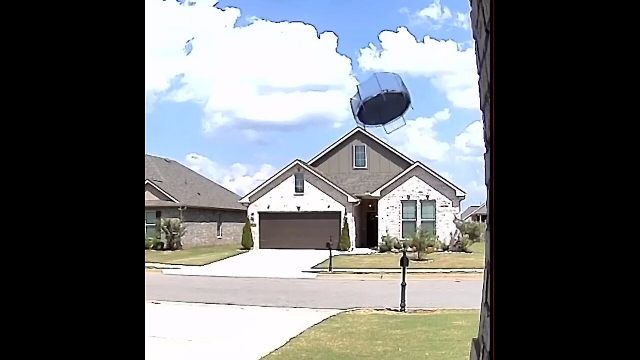 Gone Viral: Wind Sends Trampoline Soaring Over House