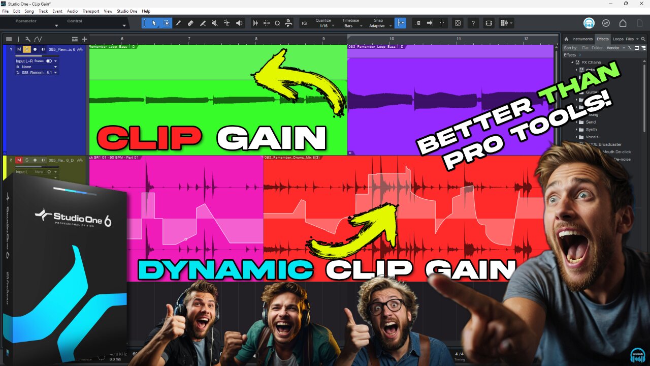 STUDIO ONE 6 - CLIP GAIN & DYNAMIC CLIP GAIN (Gain Envelope)