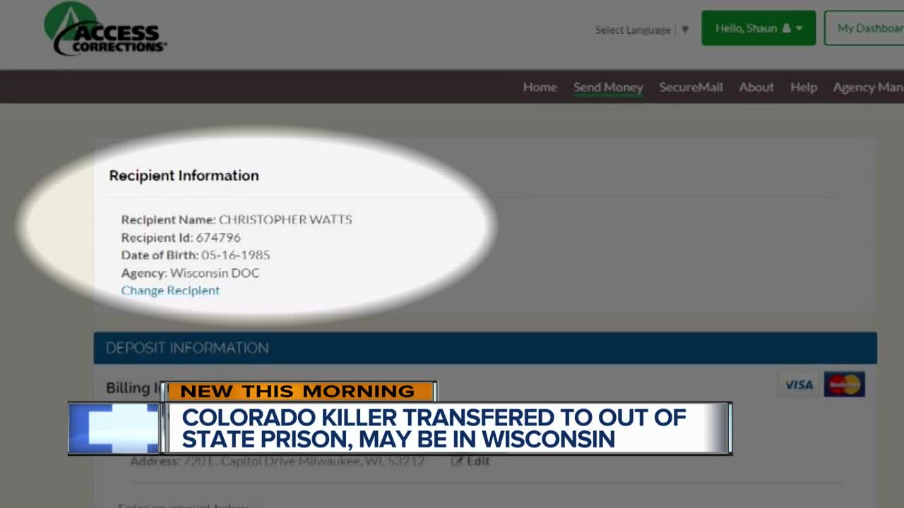 Colorado killer Chris Watts transferred to out-of-state prison, may be in Wisconsin