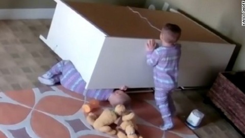 Two year old miraculously saves twin brother (full video)