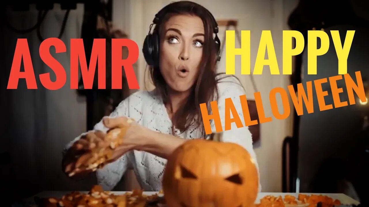 ASMR Gina Carla 🎃 Happy Halloween! Amazing Pumpkin Carving Sounds!