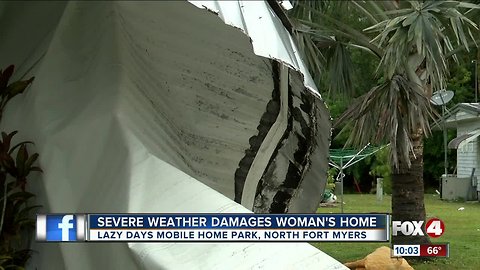 Woman loses half of her home