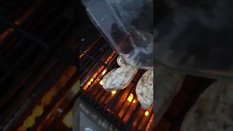 Grilling chicken and having a cocktail on my patio!