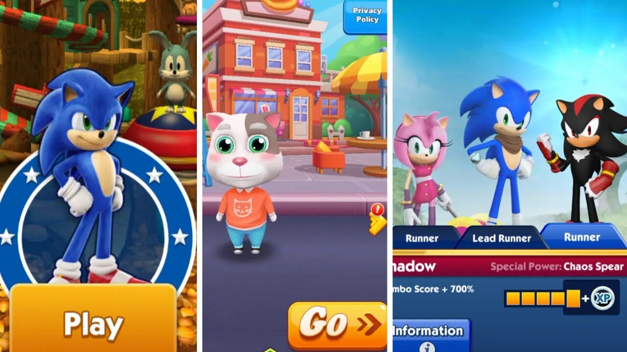 Sonic Dash VS Pet Runner VS Sonic Dash 2 SonicBoom I Movie Sonic VS Pet Runner VS Shadow VS Amy Rose