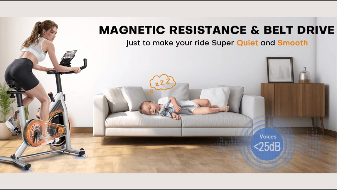 Exercise Bike, Adjustable Magnetic Resistance Brake Stationary Bikes for Home