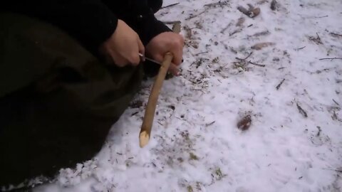 Winter Bushcraft in Snow, High Winds and Rain - Canvas Poncho Shelter - Vintage Wild Camping $ 5