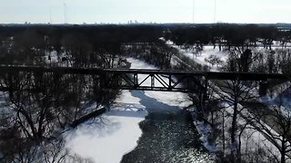 Scenic weather near Milwaukee River at Kletzsch Park [DRONE VIDEO]